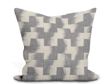 Load image into Gallery viewer, Custom Pillow Cover in Floral Thibaut Raffia Squares in Mineral - One Side