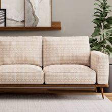 Load image into Gallery viewer, Heavy Duty Beige Cream Textured Ethnic Geometric Upholstery Fabric