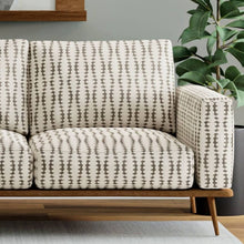 Load image into Gallery viewer, Heavy Duty Cream Charcoal Black Ethnic Geometric Upholstery Fabric