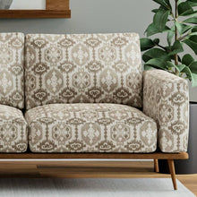 Load image into Gallery viewer, Heavy Grey Taupe Brown Ikat Cream Ethnic Geometric Upholstery Fabric