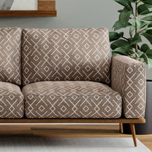 Load image into Gallery viewer, Heavy Duty Brown Cream Ethnic Geometric Upholstery Fabric