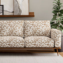 Load image into Gallery viewer, Heavy Duty Cream Brown Ethnic Geometric Upholstery Fabric