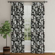 Load image into Gallery viewer, Charcoal Black Ivory Taupe Floral Upholstery Fabric