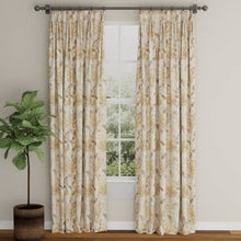 Load image into Gallery viewer, Beige Mustard Brown Grey Floral Tapestry Upholstery Fabric