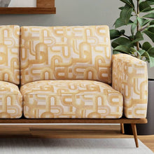 Load image into Gallery viewer, Heavy Duty Abstract Geometric Art Deco Mustard Gold Upholstery Fabric