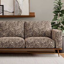 Load image into Gallery viewer, Heavy Duty Beige Black Tiger Chenille Animal Pattern Upholstery Fabric