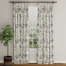 Load image into Gallery viewer, Charcoal Black Grey Ivory Floral Upholstery Fabric