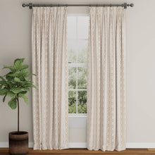 Load image into Gallery viewer, Oatmeal Beige Herringbone Mustard Gold Embroidered Geometric Upholstery Fabric