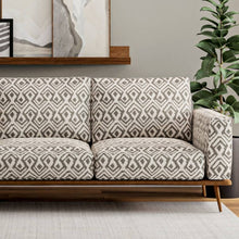 Load image into Gallery viewer, Heavy Duty Grey Abstract Ethnic Geometric Upholstery Fabric