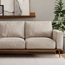 Load image into Gallery viewer, Heavy Duty Taupe Cream Ethnic Geometric Upholstery Fabric