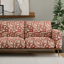 Load image into Gallery viewer, Beige Rusty Red Abstract Geometric Upholstery Fabric