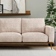Load image into Gallery viewer, Heavy Duty Rusty Brown Cream Cotton Linen Ethnic Geometric Upholstery Fabric