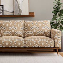 Load image into Gallery viewer, Heavy Duty Tan Beige Charcoal Grey Ethnic Geometric Upholstery Fabric