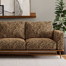 Load image into Gallery viewer, Heavy Duty Mustard Gold Black Tiger Chenille Animal Pattern Upholstery Fabric