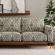 Load image into Gallery viewer, Heavy Duty Mustard Brown Cream Black Mudcloth Ethnic Geometric Upholstery Fabric