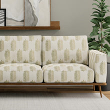 Load image into Gallery viewer, Stain Resistant Cream Olive Green Botanical Fern Upholstery Drapery Fabric