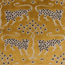 Load image into Gallery viewer, Schumacher Woodland Leopard Velvet Fabric 80081 Gold