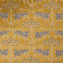Load image into Gallery viewer, Schumacher Woodland Leopard Velvet Fabric 80081 Gold
