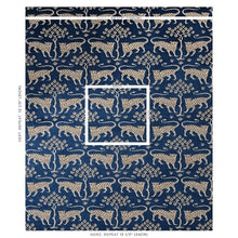 Load image into Gallery viewer, Schumacher Woodland Leopard Velvet Fabric 80082 Sapphire