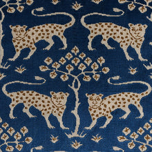 Load image into Gallery viewer, Schumacher Woodland Leopard Velvet Fabric 80082 Sapphire