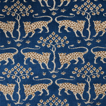 Load image into Gallery viewer, Schumacher Woodland Leopard Velvet Fabric 80082 Sapphire