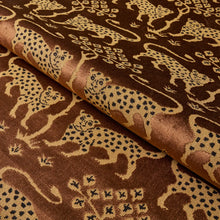 Load image into Gallery viewer, Schumacher Woodland Leopard Velvet Fabric 80083 Sepia