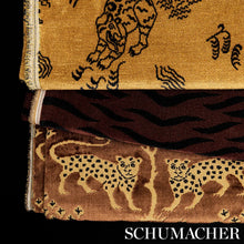 Load image into Gallery viewer, Schumacher Woodland Leopard Velvet Fabric 80083 Sepia