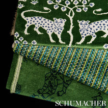 Load image into Gallery viewer, Schumacher Woodland Leopard Velvet Fabric 80084 Emerald