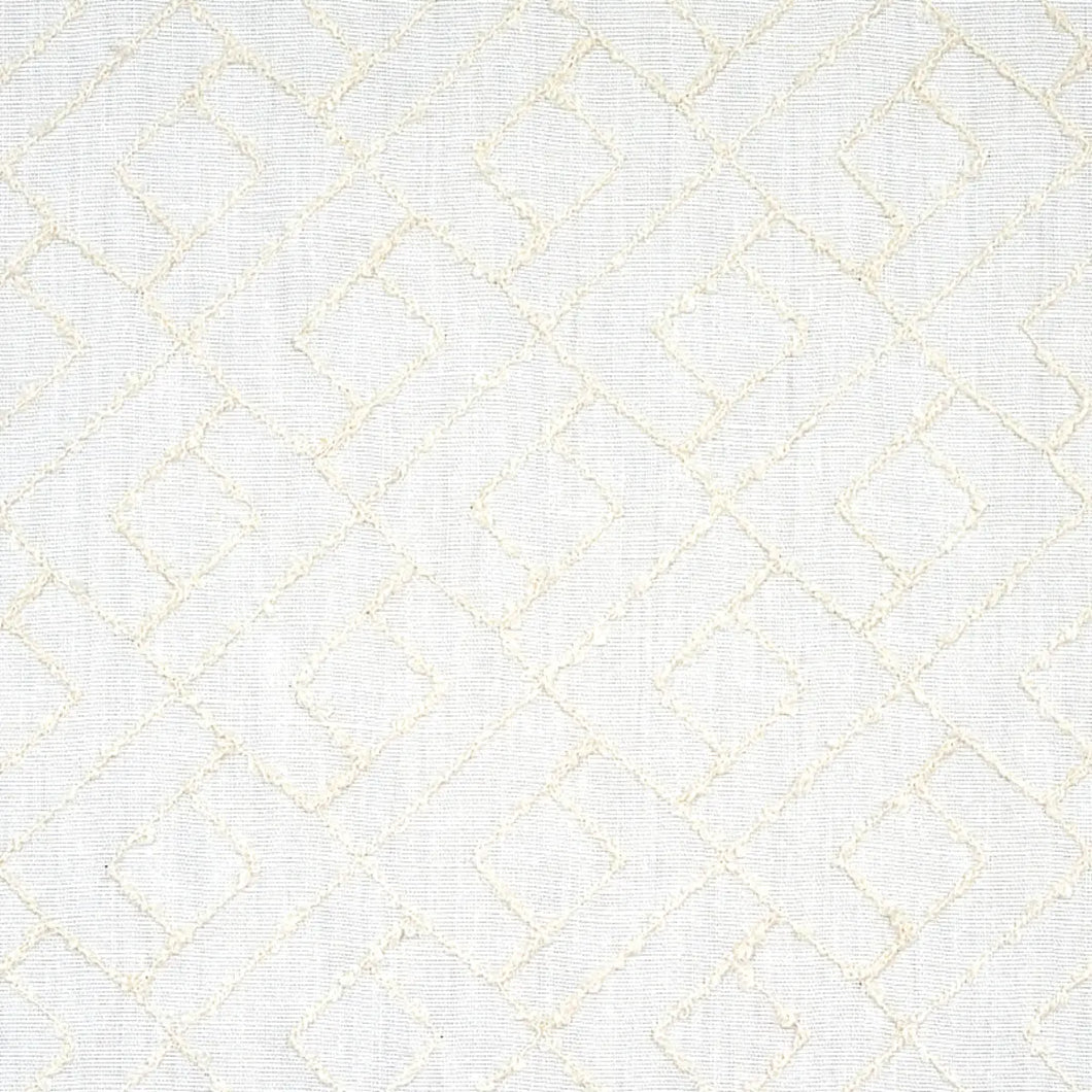 Schumacher Durant Embroidery Fabric 80131 / Ivory