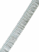 Load image into Gallery viewer, 1.25" Wide Aqua Blue Upholstery Brush Fringe Trim