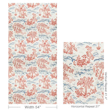 Load image into Gallery viewer, Brunschwig &amp; Fils Valensole Print  Fabric / Red/Blue