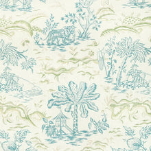 Load image into Gallery viewer, Brunschwig &amp; Fils Valensole Print  Fabric / Teal/Leaf