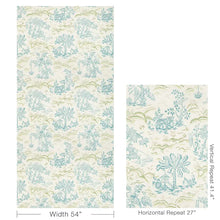 Load image into Gallery viewer, Brunschwig &amp; Fils Valensole Print  Fabric / Teal/Leaf