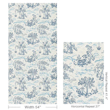 Load image into Gallery viewer, Brunschwig &amp; Fils Valensole Print  Fabric / Navy/Sky