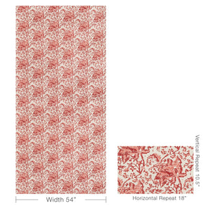Brunschwig & Fils  Weymouth Print Fabric / Red