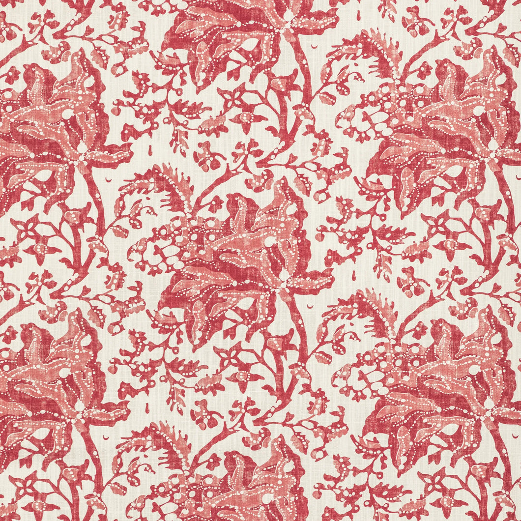 Brunschwig & Fils  Weymouth Print Fabric / Red