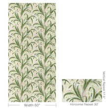 Load image into Gallery viewer, Brunschwig &amp; Fils Vernay Print Fabric / Green