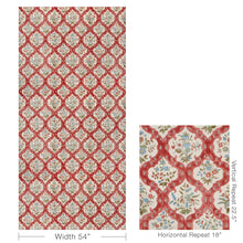 Load image into Gallery viewer, Brunschwig &amp; Fils Ventoux Print Fabric / Red/Blue