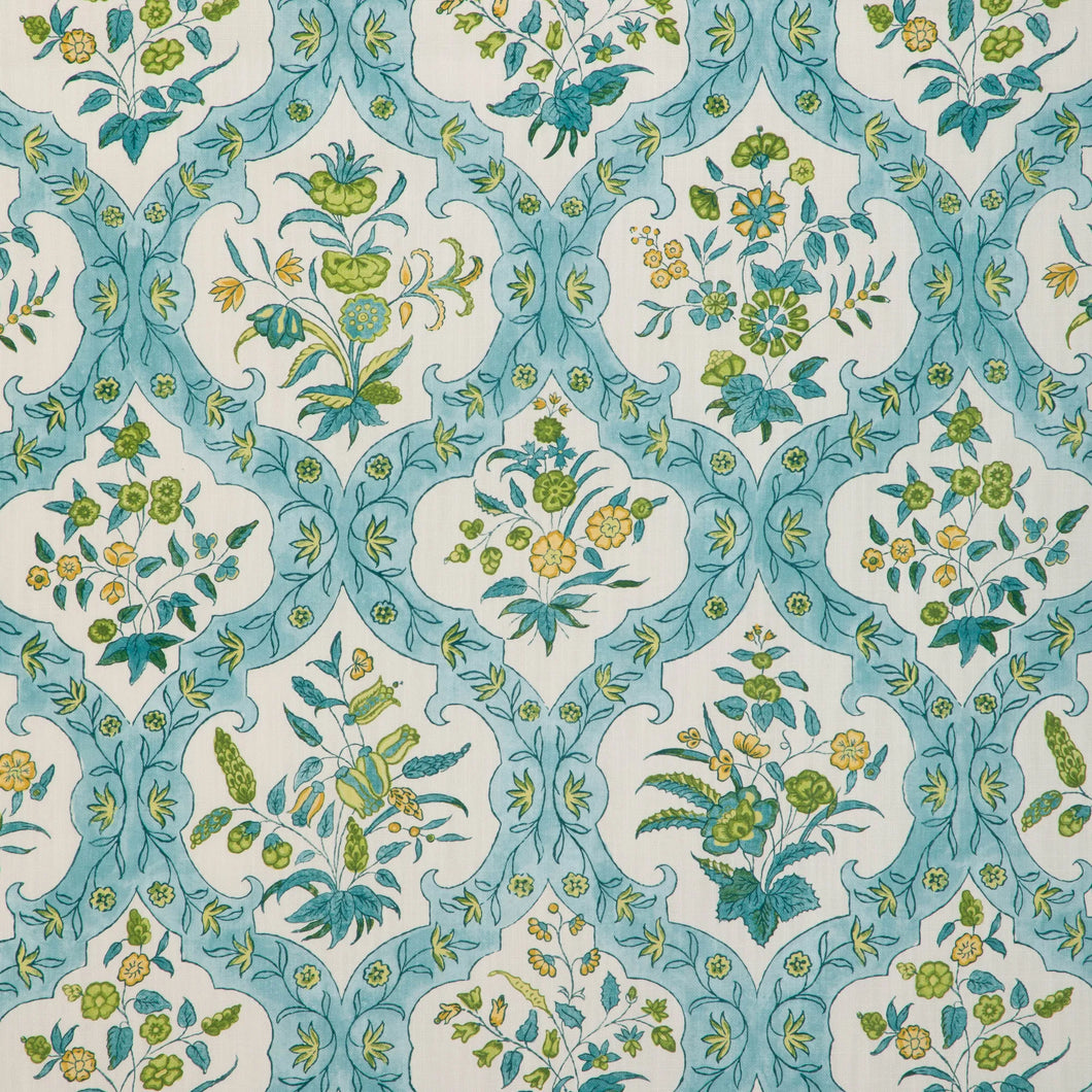 Brunschwig & Fils Ventoux Print Fabric / Aqua