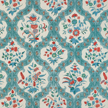 Load image into Gallery viewer, Brunschwig &amp; Fils Ventoux Print Fabric / Teal/Rose