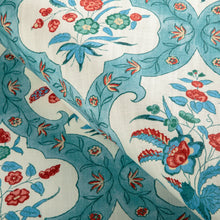 Load image into Gallery viewer, Brunschwig &amp; Fils Ventoux Print Fabric / Teal/Rose