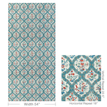 Load image into Gallery viewer, Brunschwig &amp; Fils Ventoux Print Fabric / Teal/Rose