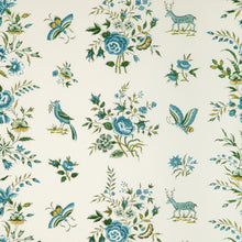 Load image into Gallery viewer, Brunschwig &amp; Fils Aurel Print  Fabric / Aqua/Leaf
