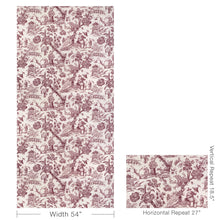 Load image into Gallery viewer, Brunschwig &amp; Fils  Marcel Print Fabric / Aubergine