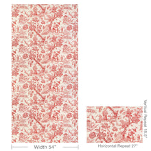 Load image into Gallery viewer, Brunschwig &amp; Fils  Marcel Print Fabric / Red