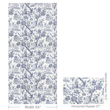 Load image into Gallery viewer, Brunschwig &amp; Fils  Marcel Print Fabric / Navy
