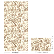 Load image into Gallery viewer, Brunschwig &amp; Fils  Marcel Print Fabric / Brown