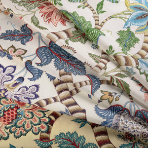 Brunschwig & Fils Cadenet Print Fabric / Aqua/Leaf
