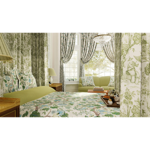 Brunschwig & Fils Cadenet Print Fabric / Aqua/Leaf