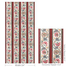 Load image into Gallery viewer, Brunschwig &amp; Fils Lauris Print Fabric / Red/Blue